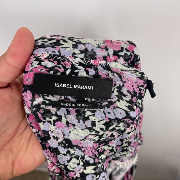 Isabel Marant Floral Ruffle Mini Skirt Women’s Size 40 Handkerchief Hem Designer - Picture 8 of 9